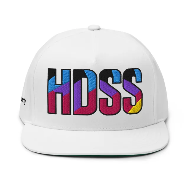 Light HDSS flat bill cap with the embroidered wordmark.